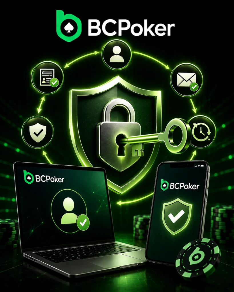 BCPoker рдЕрдХрд╛рдЙрдВрдЯ рдХреА рд╕реБрд░рдХреНрд╖рд┐рдд рдмрд╣рд╛рд▓реА рдФрд░ рдкрд╣рдЪрд╛рди рд╕рддреНрдпрд╛рдкрди рдкреНрд░рдХреНрд░рд┐рдпрд╛ рдХреЛ рджрд░реНрд╢рд╛рдиреЗ рд╡рд╛рд▓рд╛ рдбрд┐рдЬрд┐рдЯрд▓ рд╕реБрд░рдХреНрд╖рд╛ рдЪрд┐рддреНрд░ред